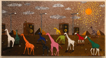 Named contemporary work « Girafes Mo Za Hic ( La joyeuse parade ) », Made by FRANK