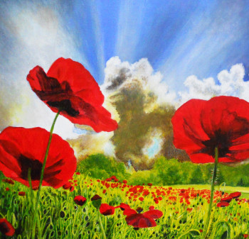 Named contemporary work « Et Dieu créa les coquelicots ! », Made by FRANY COUVRAT