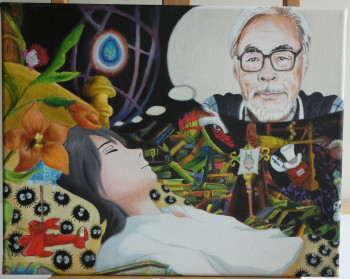 Named contemporary work « Hommage à Hayao Miyazaki », Made by CYBO