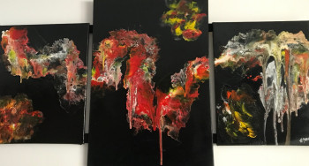 Named contemporary work « triptyque  de feu », Made by HESSE