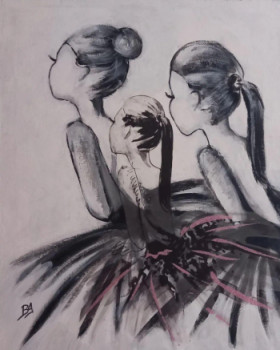 Named contemporary work « Danseuses Trio », Made by BRIGI'ART