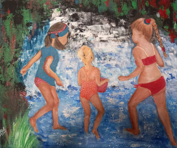Named contemporary work « Les filles en maillot de bain », Made by BRIGI'ART