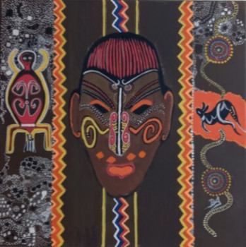 Named contemporary work « Aborigène 1 », Made by BRIGI'ART