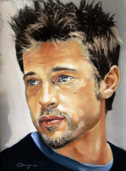 Named contemporary work « Brad pitt », Made by CATHERINE BRUGNON