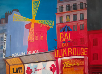 Named contemporary work « Le moulin rouge », Made by FABRICE DURIEUX