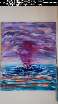 Named contemporary work « Magenta storm », Made by NEEDART