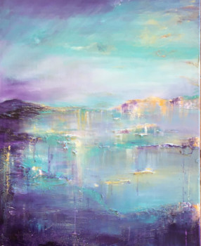 Named contemporary work « Horizon arc en ciel n2 », Made by HéLOïSE ART