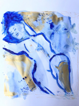 Named contemporary work « Femme indigo », Made by NADIA POULLAIN