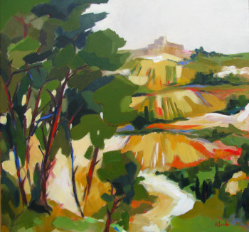 Named contemporary work « Environs de Carcassonne », Made by JEAN-NOëL LE JUNTER