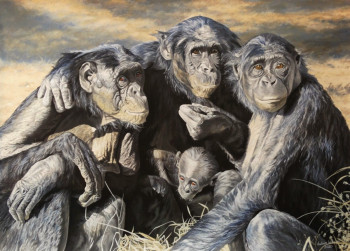 Named contemporary work « L'Altruisme des chimpanzées », Made by JULIAN WHEAT