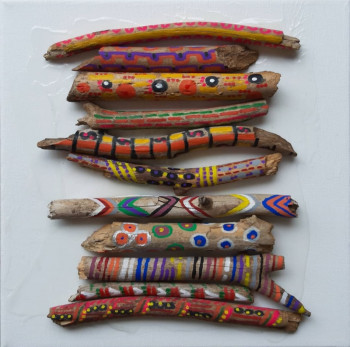 Named contemporary work « Tribal vibes », Made by BONNEAU-MARRON
