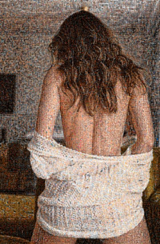 Named contemporary work « Mosaique sexy dos féminin », Made by CHRIS RADFORD