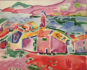 Named contemporary work « vue de Collioure », Made by VERONIQUE MORICEAU