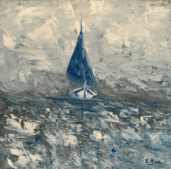 Named contemporary work « Voile bleu », Made by XAM