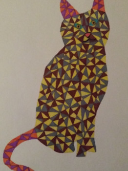 Named contemporary work « LE CHAT », Made by ESSAIOSARTISTE