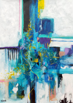 Named contemporary work « Blue origine », Made by VINADELLE