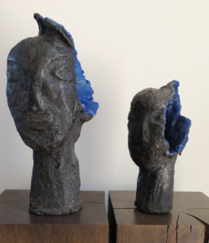 Named contemporary work « THINKING BLUE », Made by ELENI PAPPA TSANTILIS