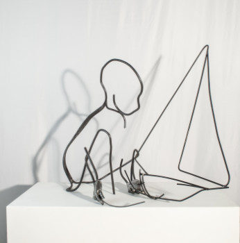 Contemporary work named « Enfant au bateau. 2022 », Created by YEZ