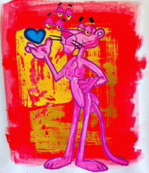 Named contemporary work « BlueLove », Made by FRéDéRICK MEUNIER