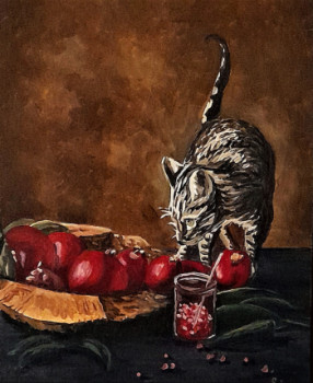 Named contemporary work « Le chat et les grenades », Made by GRéVé