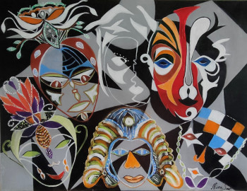 Named contemporary work « Carnaval 2 », Made by NINA
