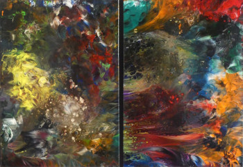 Named contemporary work « Diptyque Pich's magic abstract 204 », Made by PICH