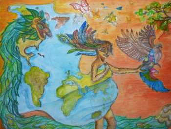 Named contemporary work « Pachamama - Mother Earth », Made by AVA-CAXì