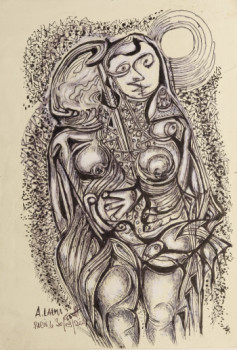 Named contemporary work « La femme et son apparat », Made by A.LALMI