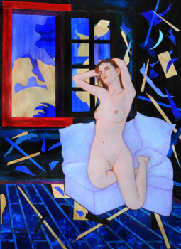 Named contemporary work « Anaïs dans la chambre bleue », Made by MICHEL BOETTCHER