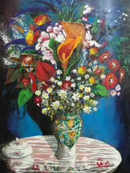 Named contemporary work « Couleurs florale à l'acrylique », Made by DJAMEL