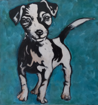 Named contemporary work « Chien, Jack Russell », Made by BRIGI'ART