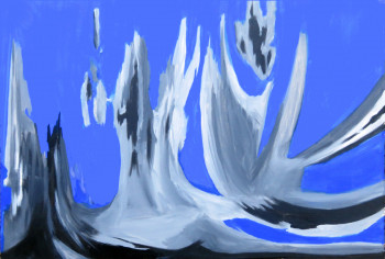Named contemporary work « Gris et Bleu », Made by PICJAC