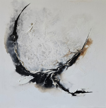 Named contemporary work « Black Moon », Made by FABIENNE RIBEYROLLES