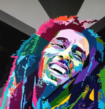 Named contemporary work « BOB MARLEY », Made by MAîTRE CLAUDE