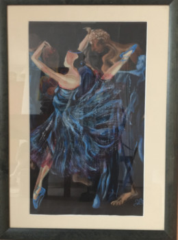 Named contemporary work « Danseuse bleue », Made by BIACHE CHRISTANE