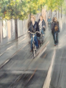 Named contemporary work « Les vélos », Made by HUGHES DE LA TAILLE
