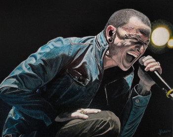 Named contemporary work « Chester Bennington », Made by RICHY WAM K