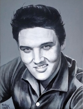 Named contemporary work « Le King Elvis 1 », Made by RICHY WAM K