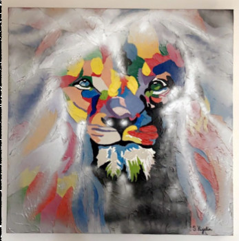 Named contemporary work « Le lion », Made by SANDRA HIGELIN
