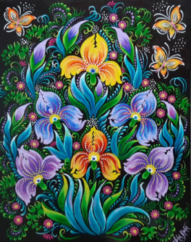 Named contemporary work « Iris », Made by MARGUERITE MALIUGA