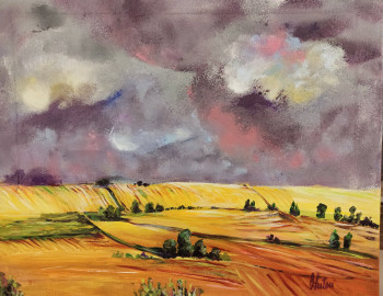 Named contemporary work « Plaine Lauragaise sous l'orage », Made by CLICKART+