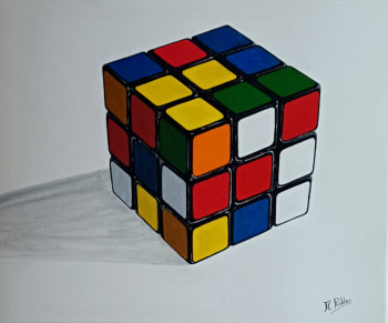 Named contemporary work « Rubik's cube », Made by JEAN-CLAUDE ROBLES