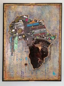 Named contemporary work « African queen, le visage de l'Afrique », Made by ANNE ROBIN