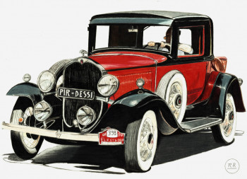 Named contemporary work « Durant 6-14 Series Coupe DeLuxe 1932 », Made by PIRDESSINS