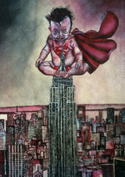 Named contemporary work « Superman Baby on Empire State Building New York City », Made by ERIC ERIC