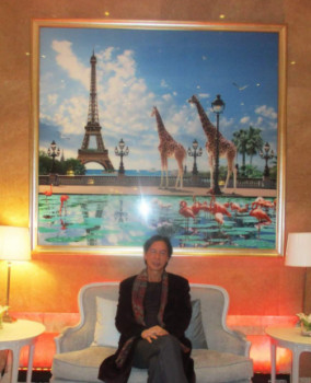 Named contemporary work « Giraffe Eiffel Paris », Made by PATRICK LEHEC