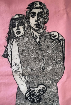 Named contemporary work « Serge Gainsbourg Jane Birkin Flower Power », Made by ERIC ERIC