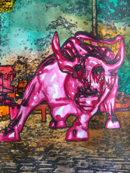 Named contemporary work « Charging Bull le taureau de Wall Street Bowling Green », Made by ERIC ERIC