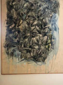 Named contemporary work « Panneau végétal gris », Made by YANN FAURE
