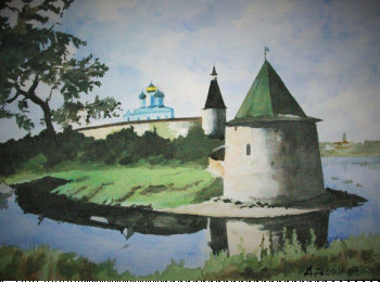 Named contemporary work « Forteresse de Pskov », Made by ANDRé FEODOROFF